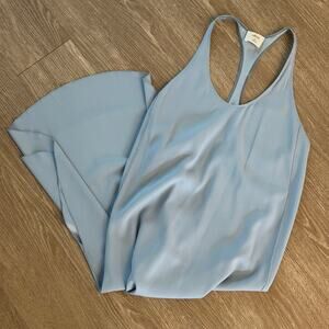 Wilfred Aritzia Baby Blue Racerback Flowy Dress Size M Silky Minimalist Y2K